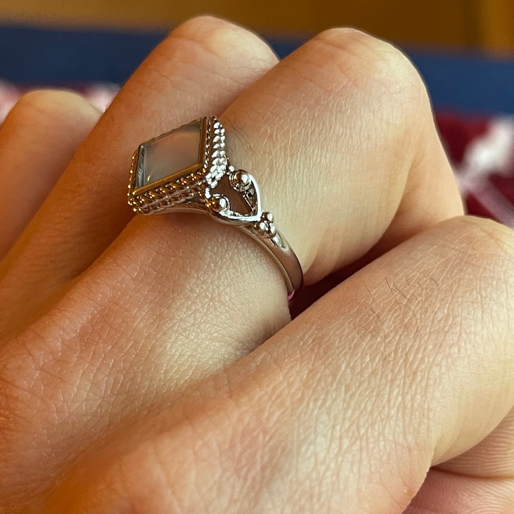 925 Silver Jewelry Princess Cut Opal Wedding Ring - Picture 8 of 8